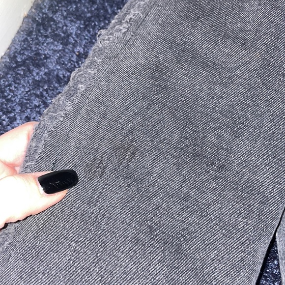 American Eagle size small destroyed black denim heavy furry down quilted jacket - Picture 8 of 10